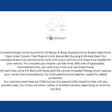1967 Dodge Coronet Brake Line & Hose Kit - BLH100OM