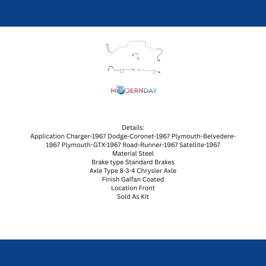 Brake Line for 1967 Dodge Charger Complete drum brakes
