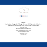 Brake Line for 1967 Dodge Charger Complete drum brakes