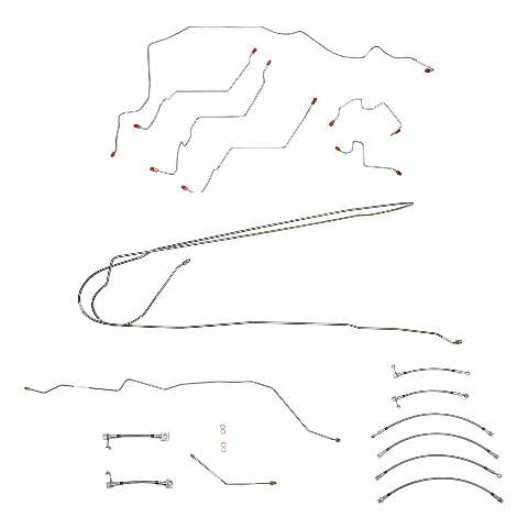 Brake Line for 2003-2005 Ram 3500 w/5.9L, , Ext Cab/; Complete AWABS long bed