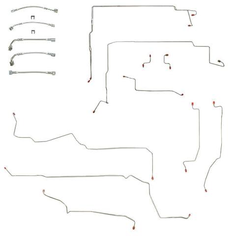 96-98 Ford Mustang GT Brake Line & Hose Kit w/ ABS BLH15