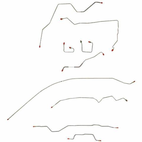 95-01 Jeep Cherokee Brake Line and Hose Kit No ABS Stainless Steel BLH94