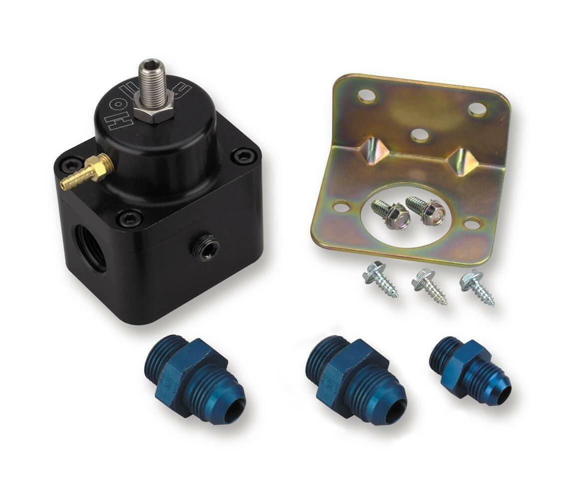 Holley Boost Compensating Universal EFI Fuel Pressure Regulator - 512-504-5 black aluminum