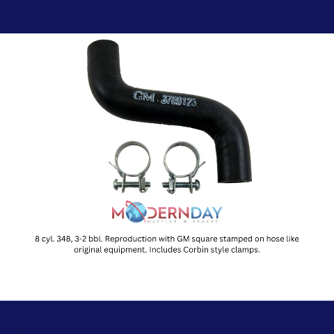 bypass hose fits 1958-1961 Chevy Full Size correct GM stamp Corbin style 409 engine 348 engine BPH401 Shafer's Classic Reproductions