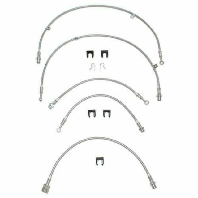 t Brake Hose Kit For 99-04 GM 1500 2WD Kit 5pcs Braided Stainless Fine Lines Fine Lines