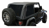 RT Off-Road bowless soft top fits 1992-1995 Jeep Wrangler black fabric tinted windows factory roll bar BRT10135T