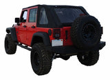 RT Off-Road bowless soft top fits 2007-2018 Jeep Wrangler black fabric tinted windows factory roll bar BRT20135T