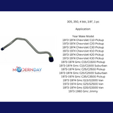 /GMC Truck Vacuum Line fits 1973-1974 Chevy C10 Pickup 4 bbl BVL400 Shafer's Classic Reproductions
