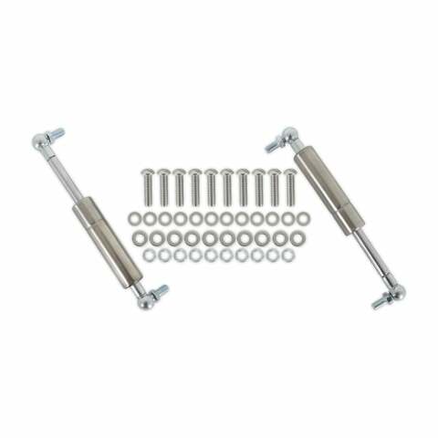 Fits 1967-1970 Mustang; Billet Hood Hinges-Polished - C7ZZ-16796-7-P muscle car