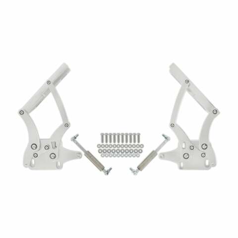 Fits 1967-1970 Mustang; Billet Hood Hinges-Polished - C7ZZ-16796-7-P muscle car