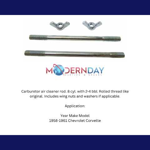 carburetor air cleaner rod fits 1958-1961 Chevy Corvette rolled thread 4 bbl 2x4 bbl CACR40 Shafer's Classic Reproductions
