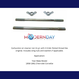 carburetor air cleaner rod fits 1958-1961 Chevy Corvette rolled thread 4 bbl 2x4 bbl CACR40 Shafer's Classic Reproductions