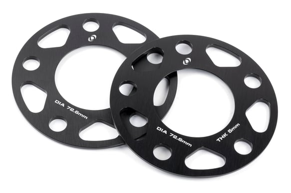 Spacers; 5x120 for 72.6mm CB for 5mm Thick D210-2035 BMW performance black aluminum