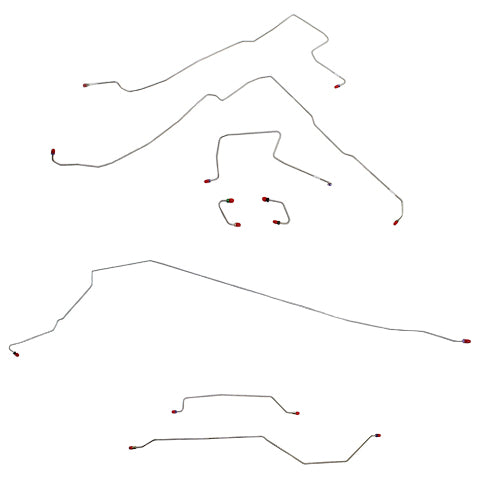 1997-2006 Jeep Wrangler Complete Brake Line Kit No ABS Dana 35 Steel CBK0007OM