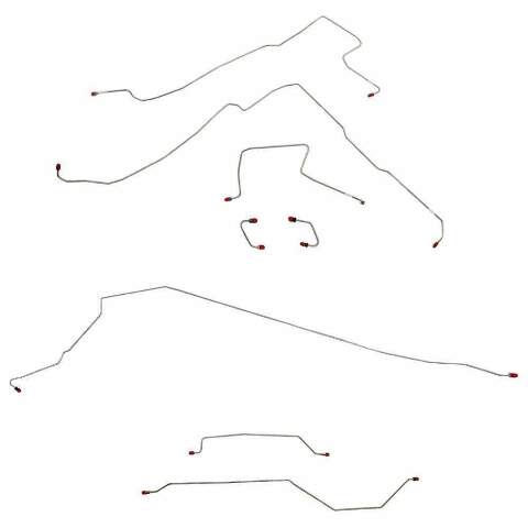 1997-2006 Jeep Wrangler Complete Brake Line Kit No ABS Dana 35 Stainless CBK0007SS
