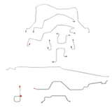 Complete Brake Line Kit for 2013 98-01 Dodge Ram 2500 Ext Cab/ RWABS Auto Trans ABS 4WD drum brakes steel