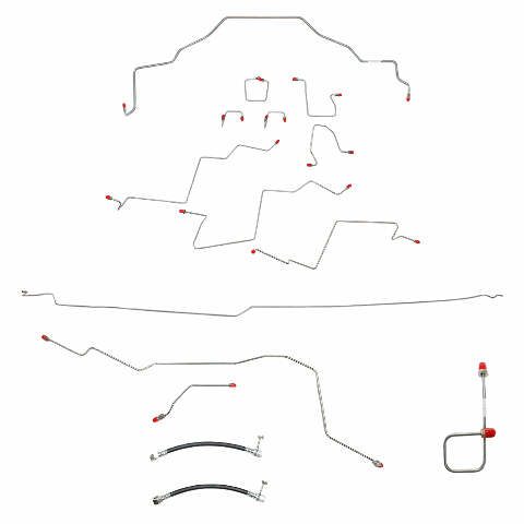 01-02 Dodge Ram 2500 Complete Brake Line Kit 2WD Ext Cab/Long Bed AWABS Manual T