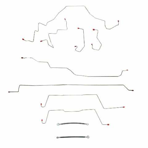 2001-03 Ford F-150 SVT Lightning Brake Line Kit S/S; Fine Lines CBK0122SS