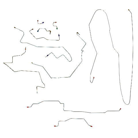 Fits 94-95 Ram 1500 2WD AWABS Reg / Long Drum Complete Brake Line Kit-CBK0237SS