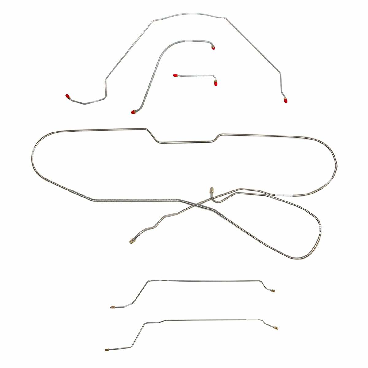 Fits 1966 Chevy Malibu Hardtop w/ Power Drum, Complete Brake Line Kit CBK0269SS