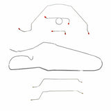 Brake Line for 1966 Chevy Malibu Convertible w/ Manual Drum, Complete ABS drum brakes stainless steel