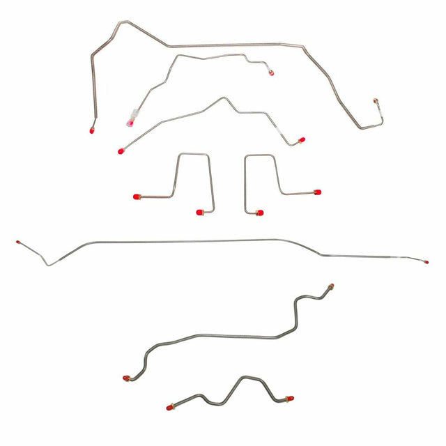 Complete Brake Line Kit for 1998-1900 Chevy S10/Blazer, non ZR2 models, , 4 Door, Rear Disc; ABS 4WD stainless steel