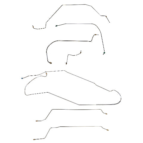 Chevy w/ Hardtop Conversion Complete Brake Line Kit; Fine Lines-CBK0412SS