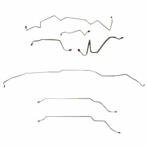 Fits 1968 LeMans/GTO w/Manual Drum, Hardtop Complete Brake Line Kit; CBK0457SS
