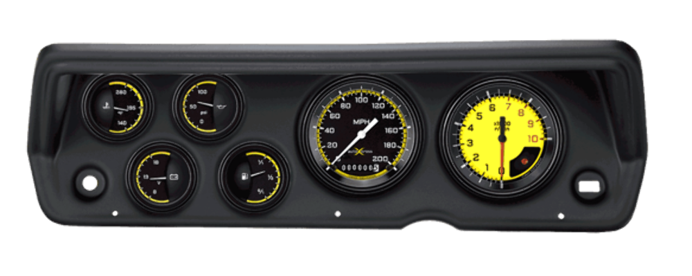 Classic Instruments AutoCross Yellow Series short-sweep CDDU70AXY01BL