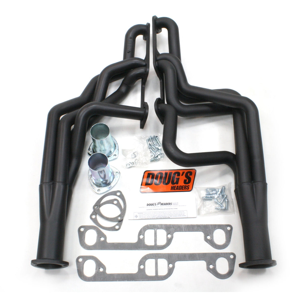 Long Tube Headers for 65-70 Pontiac 326-455 1-3/4in Primary Black Coated D521-B