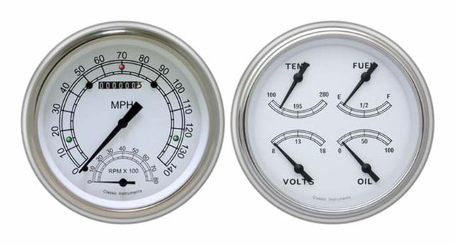 White 1951-52 Chevy Car Package CH51CW62 dash gauge cluster