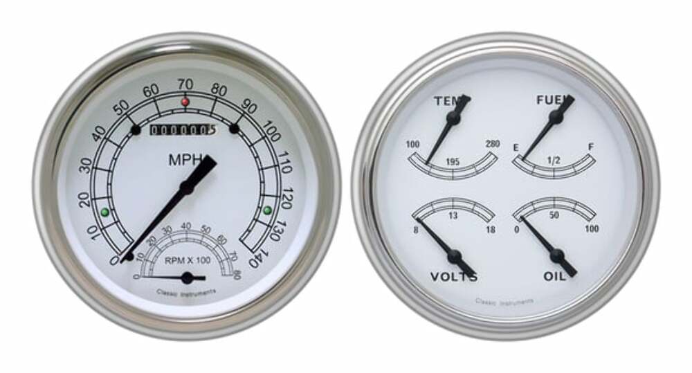 White 1951-52 Chevy Car Package LS Sending Unit CH51CW62-LS dash gauge cluster