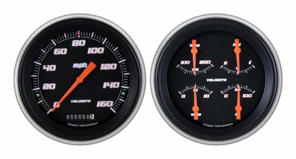 Velocity Black 1951-52 Chevy Car Package CH51VSB52 dash gauge cluster