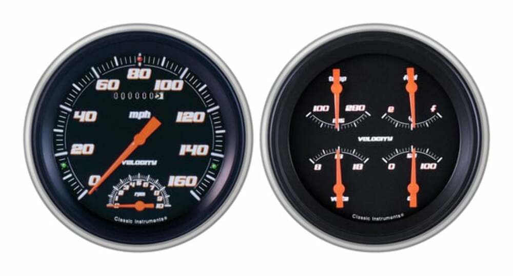 Velocity Black 1951-52 Chevy Car Package LS Sending Unit CH51VSB62-LS dash gauge cluster