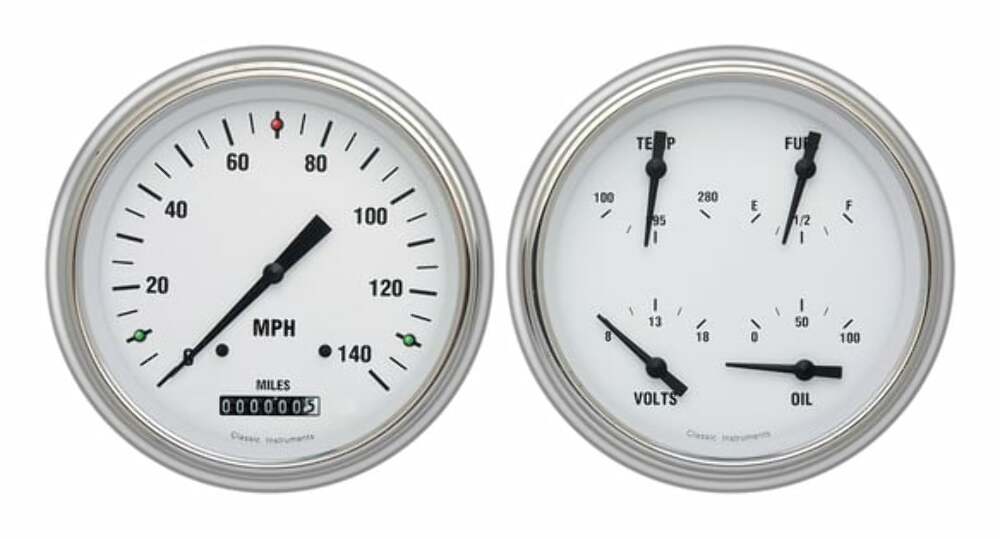 White Hot 1951-52 Chevy Car Package LS Sending Unit CH51WH52-LS dash gauge cluster