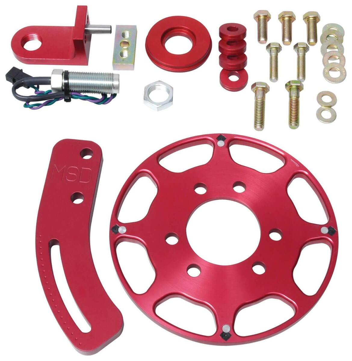 MSD crank trigger kit for 1975-1988 Chevy Monte Carlo red aluminum steel small block 8610
