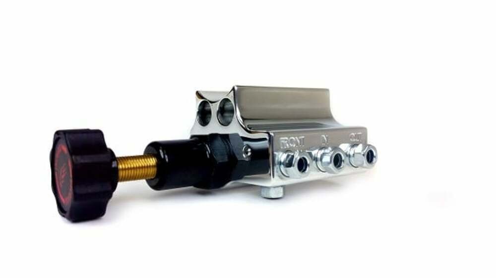 t Chrome Adjustable Proportioning Valve w/Mount, Left Port Exit,w/3/8-24 2000058LP Baer Brakes