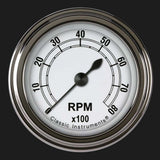 t Classic White 2 1/8" Tachometer CW183SLF Classic Instruments