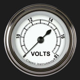 Classic Instruments White 2 1/8" Voltage Gauge CW130SLF
