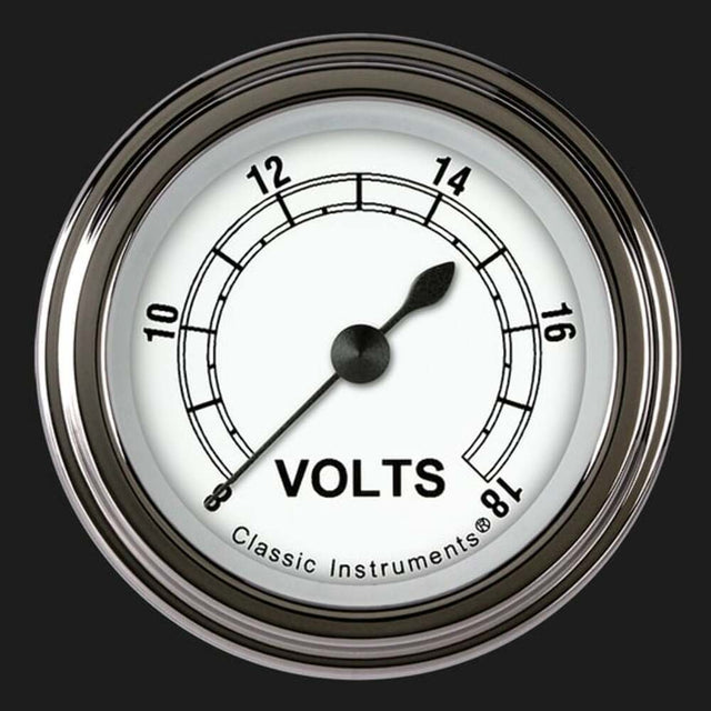 Classic Instruments White 2 1/8" Voltage Gauge CW130SLF