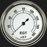 t Classic White 2 5/8" Exhaust Gas Temp. Gauge CW398SLF Classic Instruments