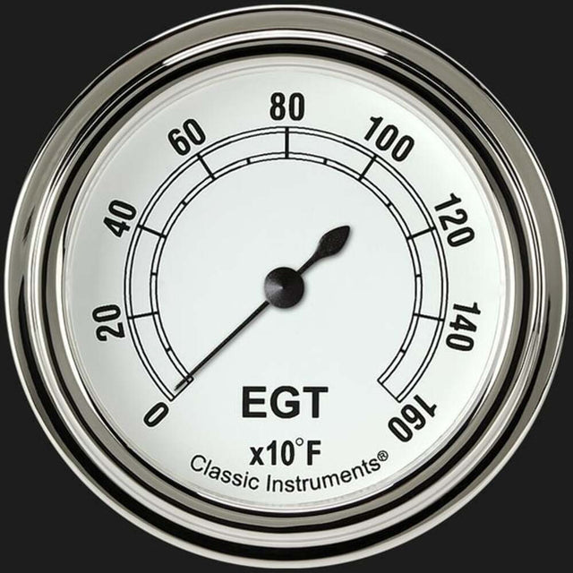 t Classic White 2 5/8" Exhaust Gas Temp. Gauge CW398SLF Classic Instruments