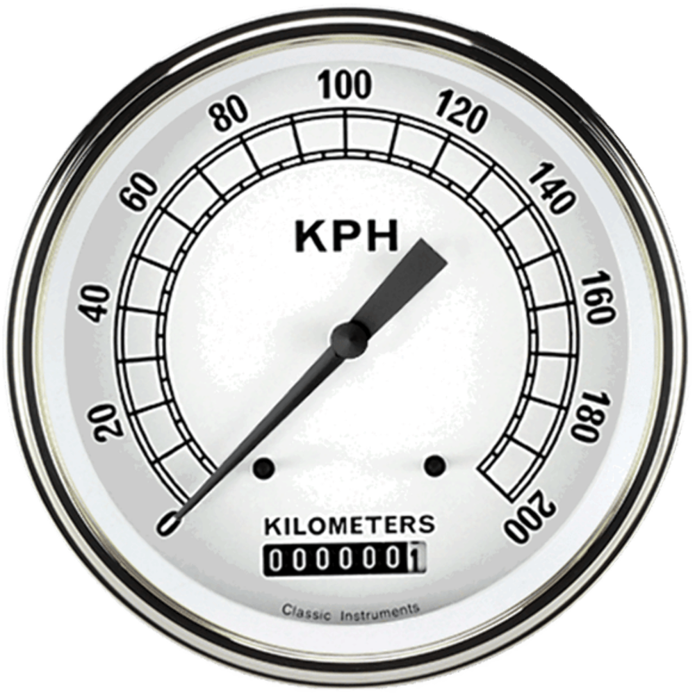 t Classic White 4 5/8" Speedometer CW58SLF Classic Instruments