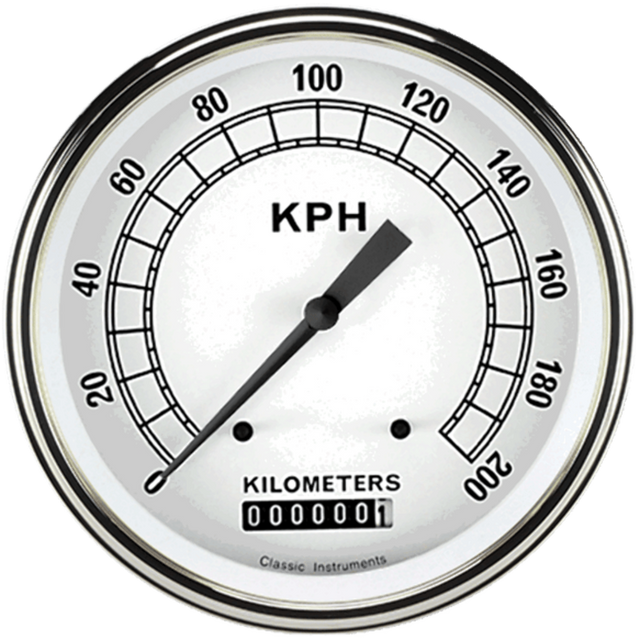 t Classic White 4 5/8" Speedometer CW58SLF Classic Instruments