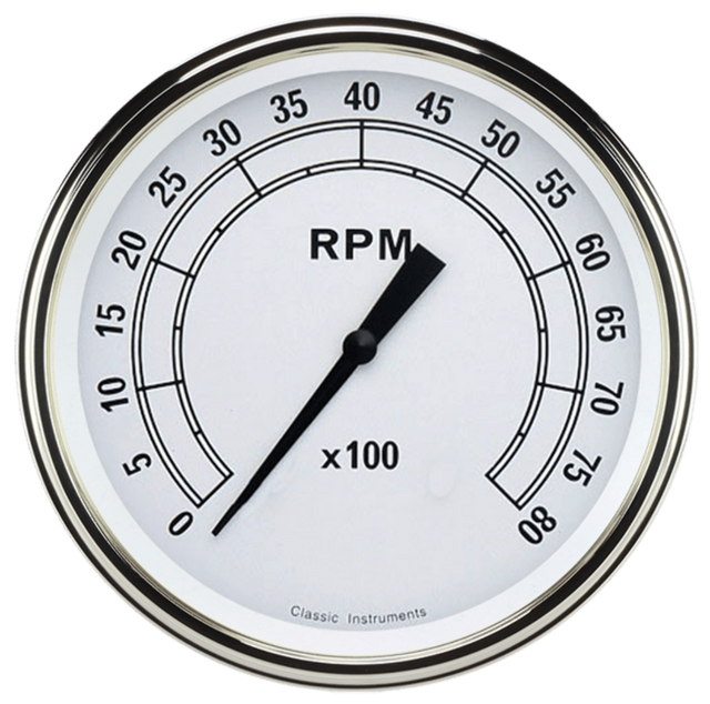 Classic Instruments White 4 5/8" Tachometer CW71SLF