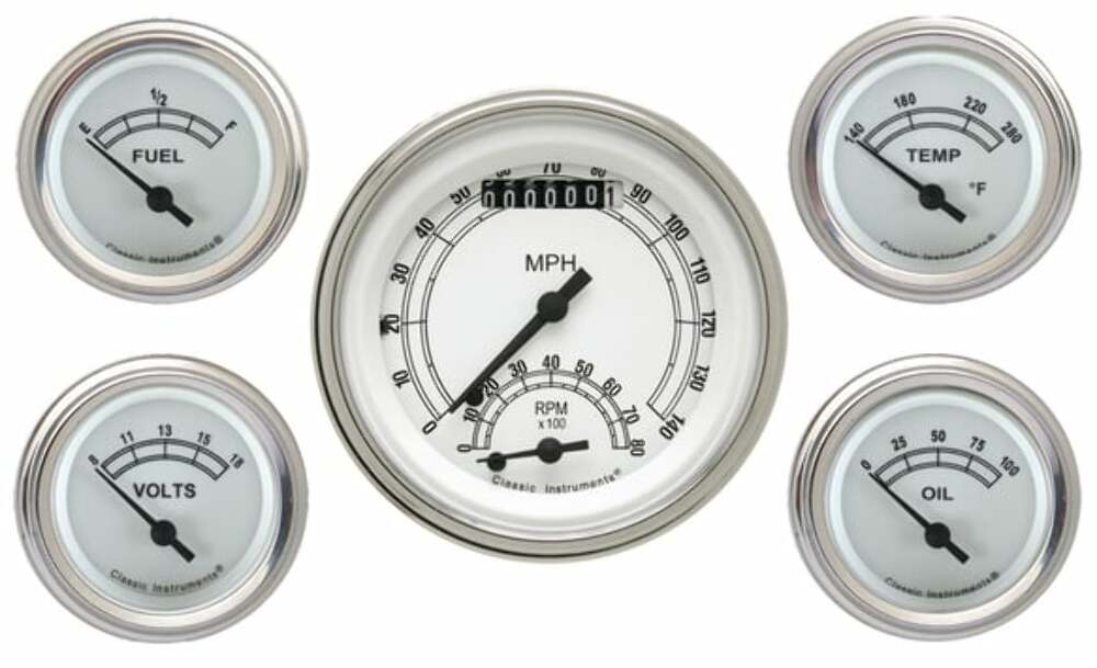 t classic-white-5-gauge-set-cw35slf Classic Instruments