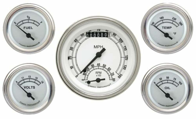t classic-white-5-gauge-set-cw35slf Classic Instruments