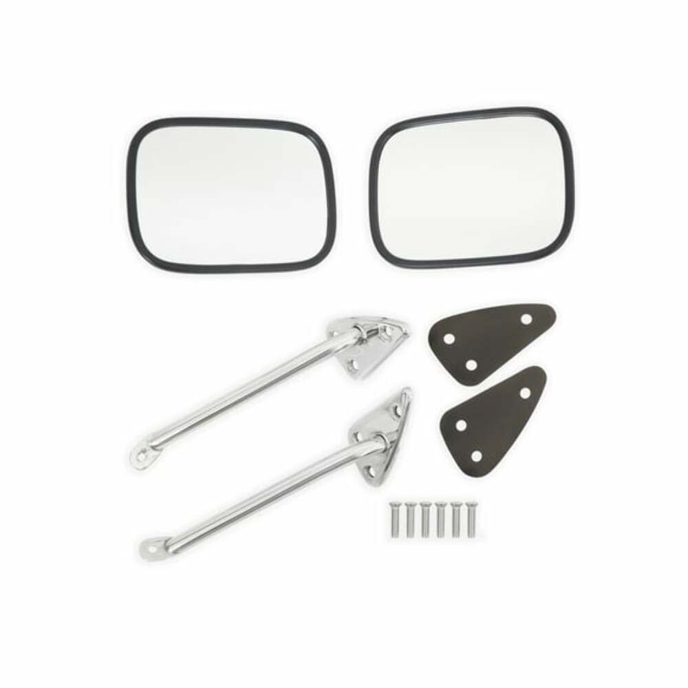 60-66 C10 Panel Complete Mirror Set-Chrome/Stainless-Rectangle-Pair COMS3SC