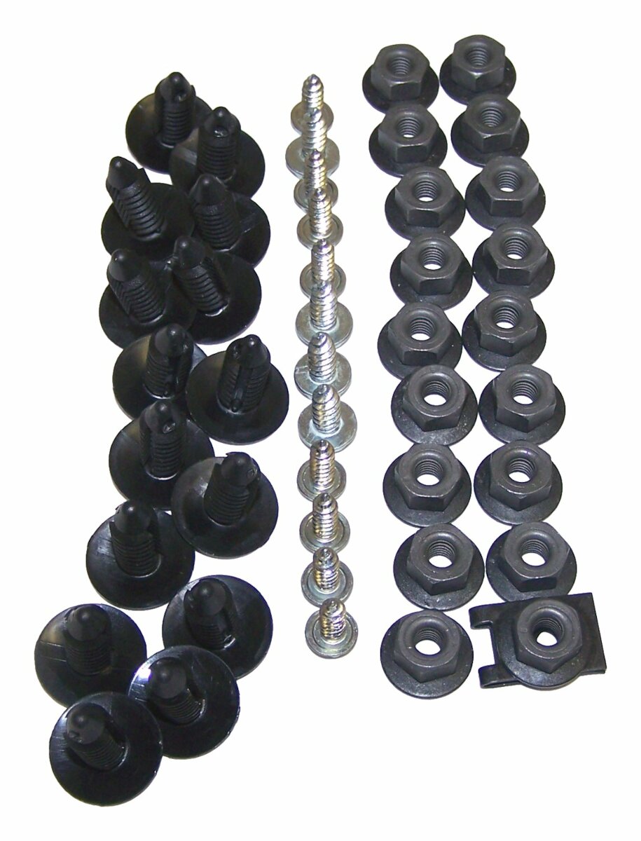 Jeep Metal Black Fender Flare Hardware Kit - 5AGFRKIT