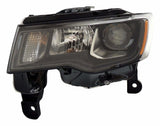 Left headlight assembly for 2016+ Jeep WK Grand Cherokee w/ Halogen Bulbs - 68266647AD black